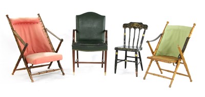 Lot 374 - A Victorian campaign folding armchair