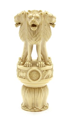 Lot 159 - A late 19th century Indian carved ivory finial