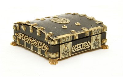 Lot 155 - A 19th century Indian ivory mounted wooden box