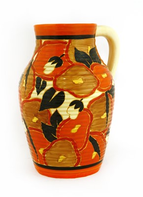 Lot 134 - A Clarice Cliff 'Orange Chintz' single-handled Lotus vase