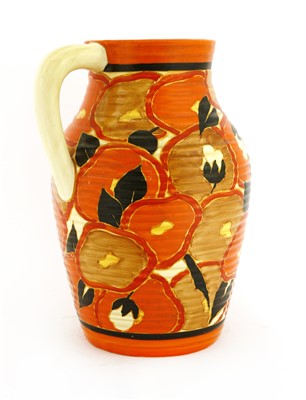 Lot 134 - A Clarice Cliff 'Orange Chintz' single-handled Lotus vase