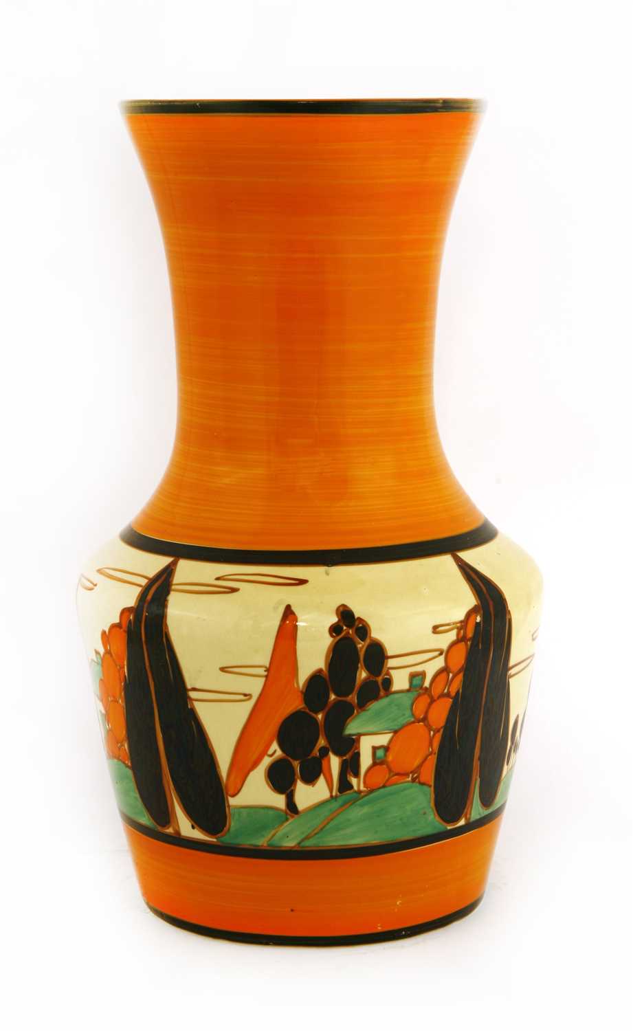 Lot 127 - A Clarice Cliff 'Orange Trees and House' vase