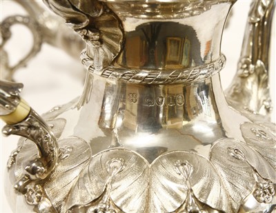 Lot 28 - A George IV silver four-piece tea set