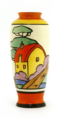 Lot 148 - A Clarice Cliff 'Orange Roof Cottage' vase