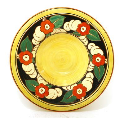 Lot 153 - A Clarice Cliff 'Floreat' wall charger