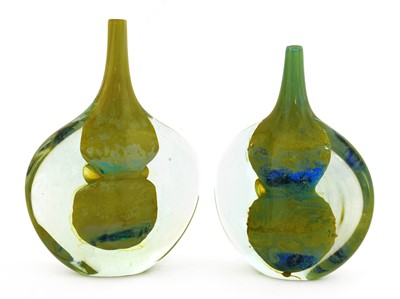 Lot 559 - Two Mdina lollipop glass vases