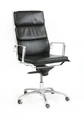 Lot 395 - An Italian brushed steel framed swivel chair