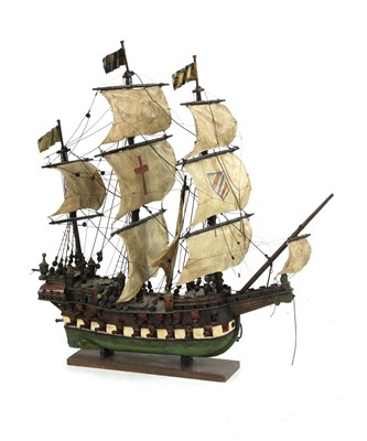 Lot 274C - A scratch built model of a galleon
