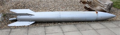 Lot 746 - A large silver painted rocket