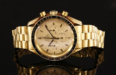 Lot 622 - An 18ct gold Omega Speedmaster Professional 'Apollo XI' limited edition moonlanding automatic