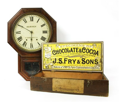 Lot 166 - A late 19th century walnut drop dial clock