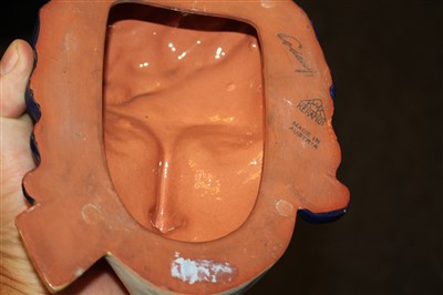 Lot 232 - Two Keramos Art Deco pottery wall masks