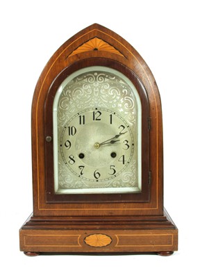 Lot 246 - A George III style inlaid mahogany lancet clock