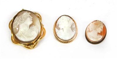 Lot 39 - A 20th century 9 carat gold mounted cameo brooch