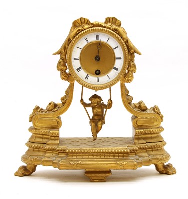 Lot 155 - A French Portico type gilt clock