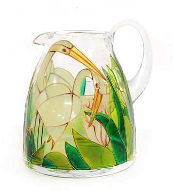 Lot 262 - A modern hand decorated glass jug