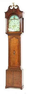 Lot 722 - A George III oak crossbanded eight day long case clock