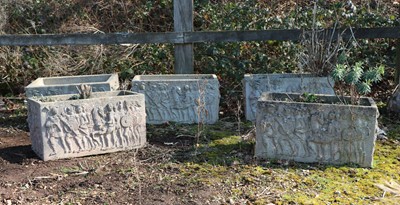 Lot 501 - A group of five composite stone planters