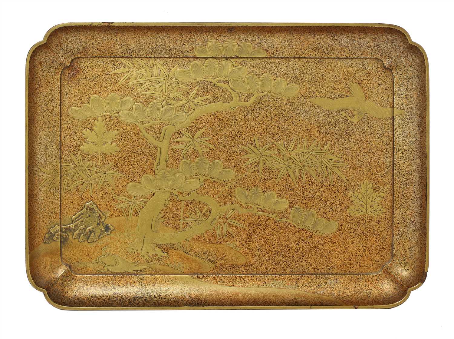 Lot 518 - A Japanese lacquered tray