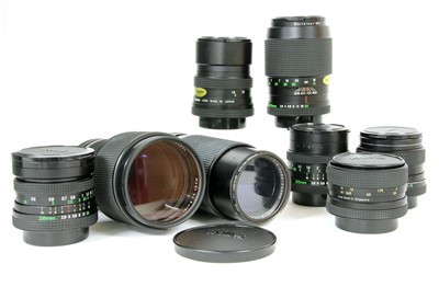Lot 107 - A collection of eight camera lenses