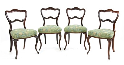 Lot 628 - A set of four Victorian rosewood balloon back chairs