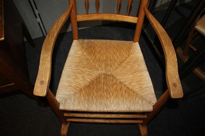 Lot 86 - An ash spindle back rocking chair