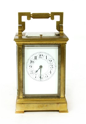 Lot 189 - A French brass carriage clock