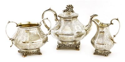 Lot 27 - A Victorian silver three-piece tea service