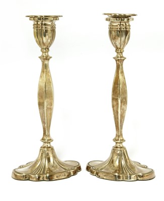 Lot 135A - A pair of modern silver candlesticks