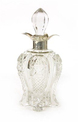 Lot 95 - An Edwardian cut-glass scent bottle and stopper