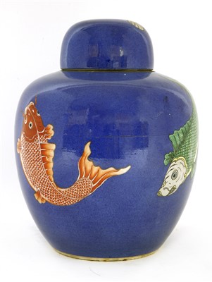 Lot 109 - A Chinese powder blue ginger jar and cover