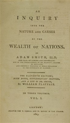 Lot 285 - Smith, Adam: An Inquiry Into the Nature and Causes of the Wealth of Nations