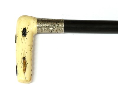 Lot 220 - An ivory and hardwood walking stick