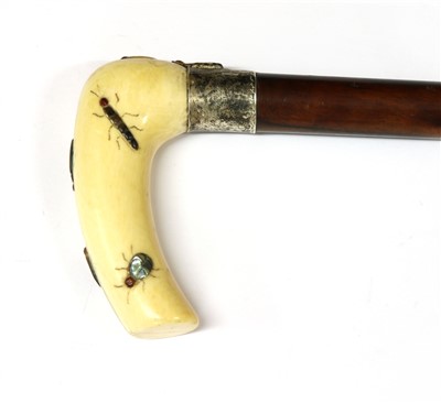 Lot 225 - An ivory and hardwood walking stick