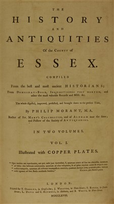 Lot 45 - 1- Morant, Philip: The History And Antiquities of the County of Essex, 2 vols
