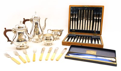Lot 284A - A cased set of early 20th century fruit knives and forks by Allen & Darwin