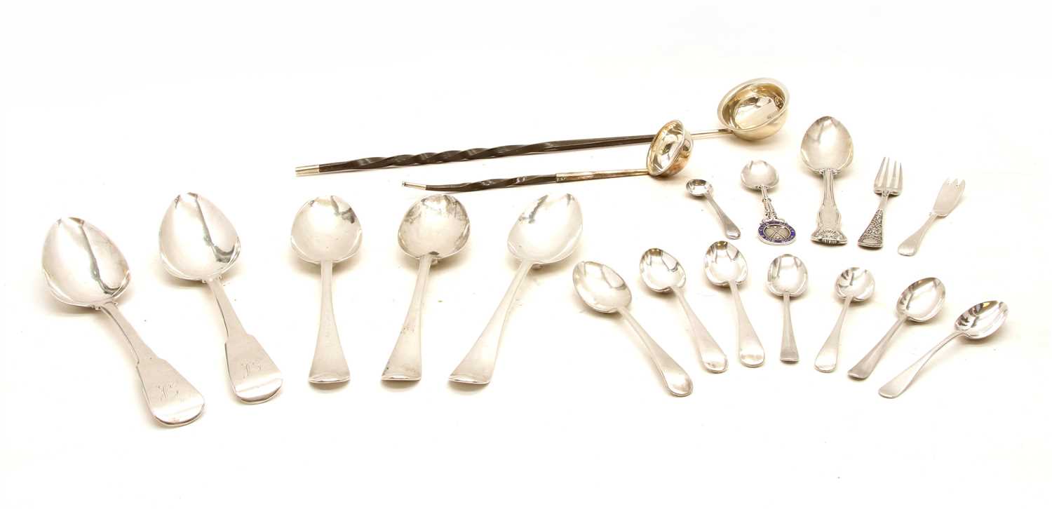 Lot 92 - A collection of Georgian and later flatware