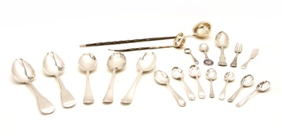 Lot 92A - A collection of Georgian and later flatware