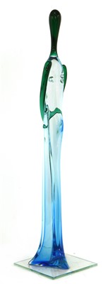 Lot 554 - An Italian contemporary clear blue and green glass figure