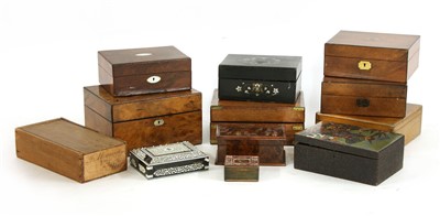 Lot 267 - Twelve Victorian and Edwardian work boxes and a writing box
