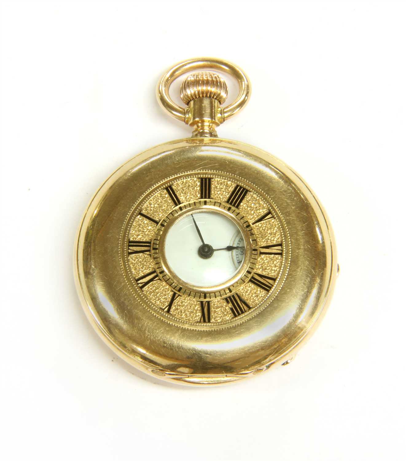 Lot 11 - An 18ct gold fob watch