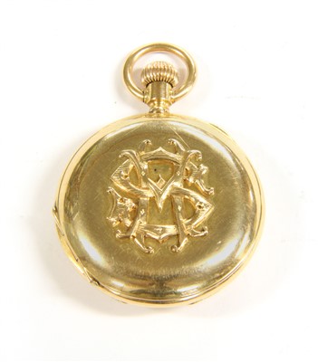 Lot 11 - An 18ct gold fob watch