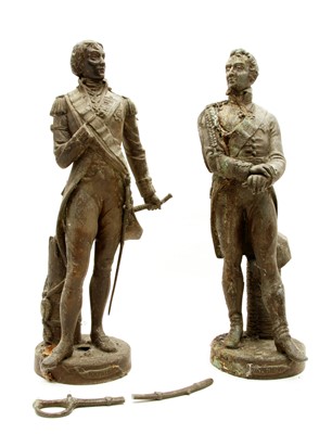Lot 252 - A spelter figure of Napoleon on pedestal