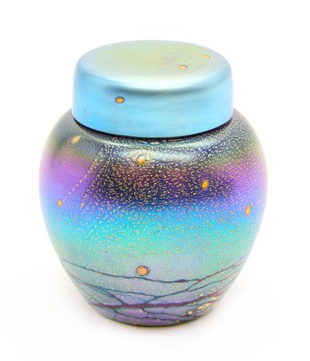 Lot 136 - An Okra glass 'Ode To A Nightingale' ginger jar and cover
