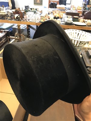 Lot 165 - A pair of velvet brushed top hats
