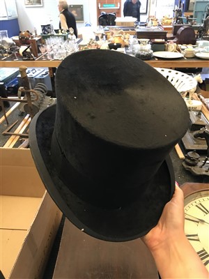 Lot 165 - A pair of velvet brushed top hats