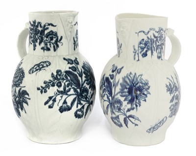 Lot 295 - Two Worcester blue and white jugs