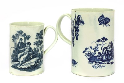 Lot 294 - Two Worcester blue and white mugs