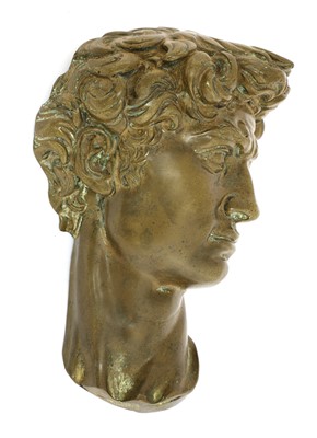 Lot 117 - A bronze head after Michelangelo's 'David'