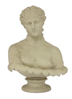 Lot 236 - A Victorian Copeland Parian ware bust of Clytie